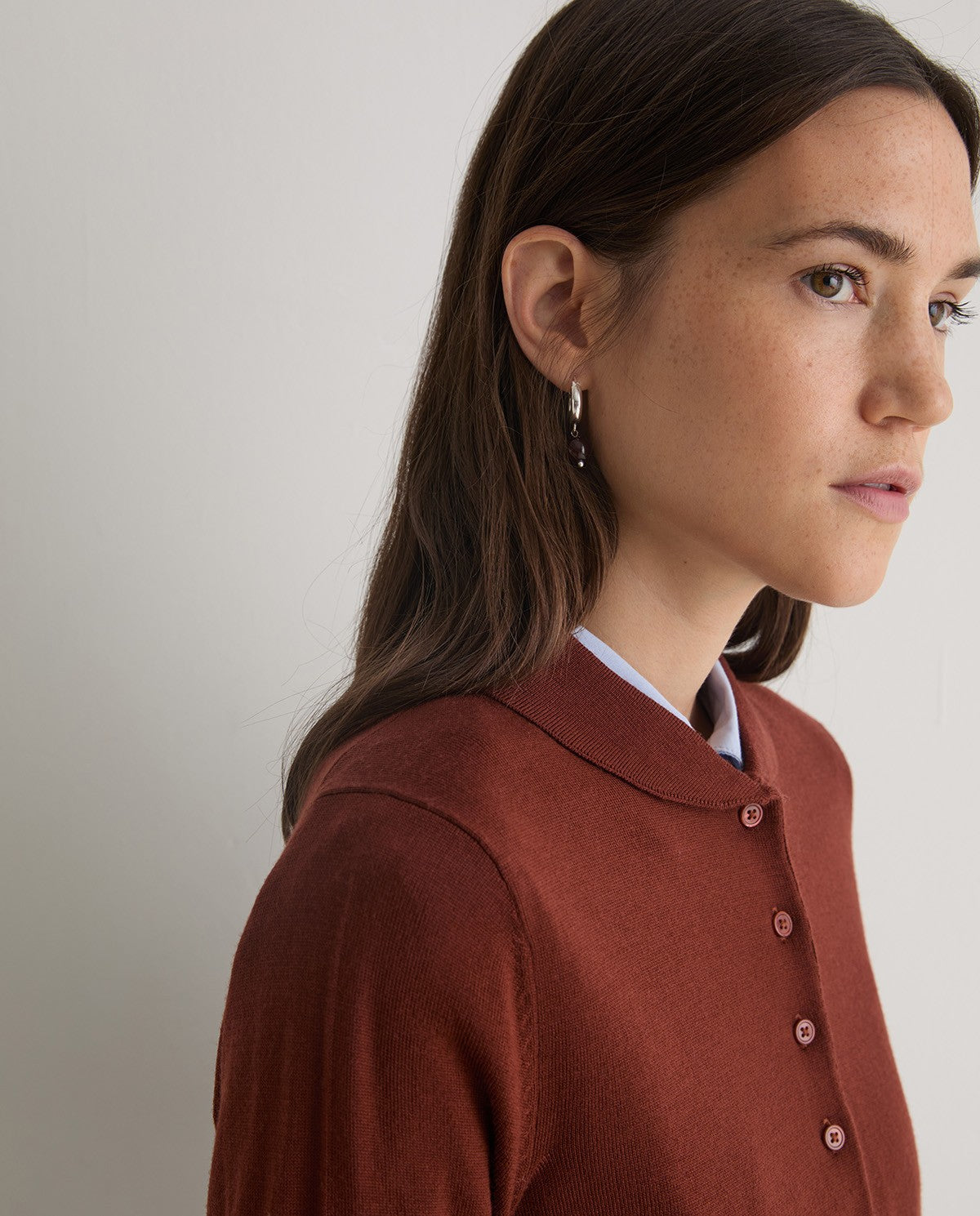 YERSE Terracotta Merino-Wool Wide Sweater