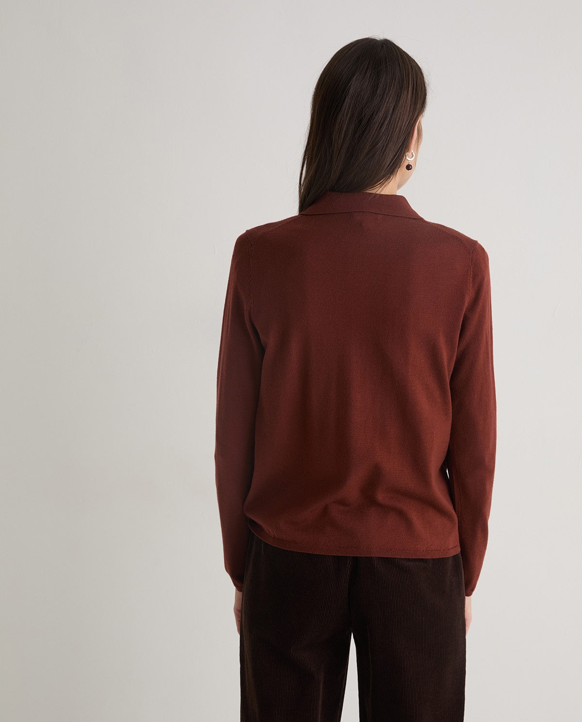 YERSE Terracotta Merino-Wool Wide Sweater