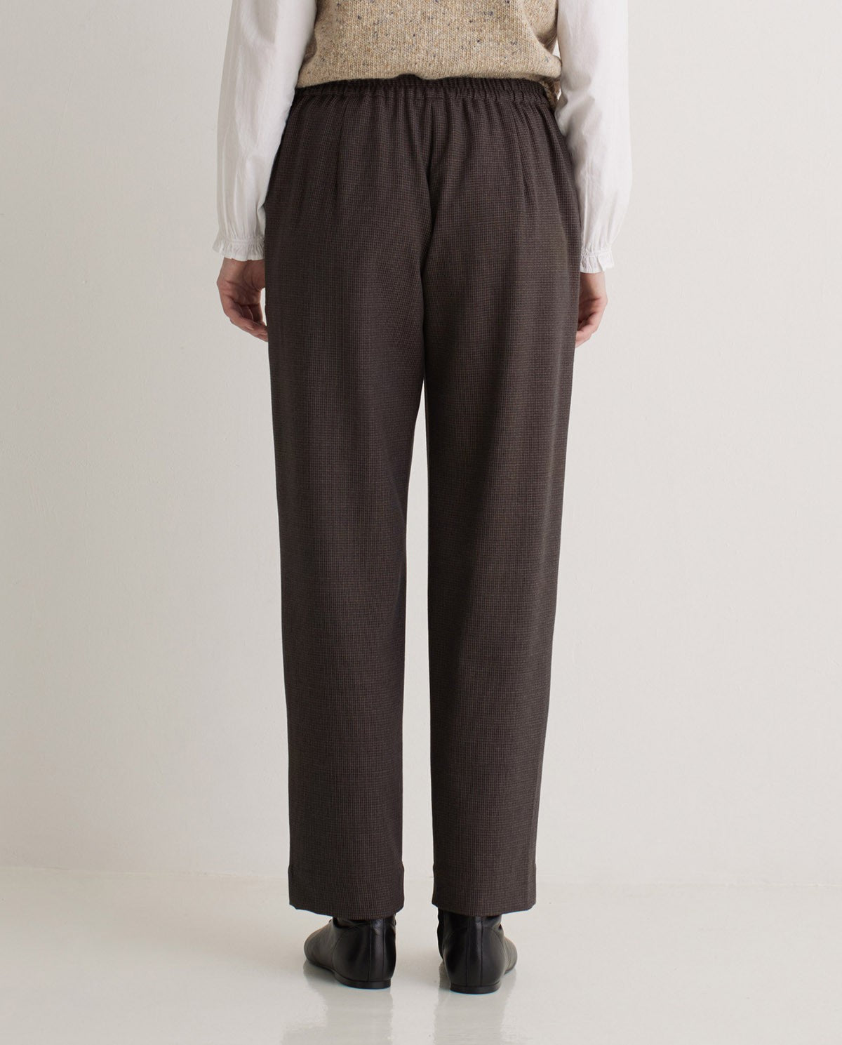 YERSE Brown Houndstooth Suit Trousers