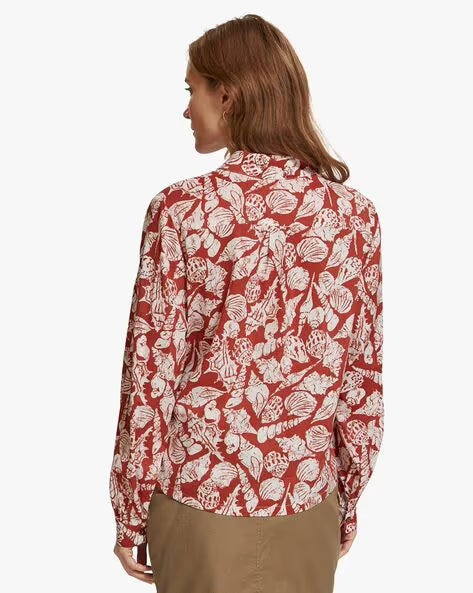 Printed Balloon Sleeves Shirt