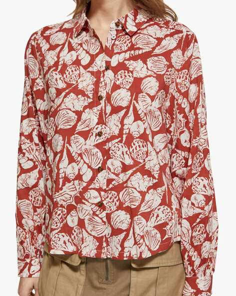 Printed Balloon Sleeves Shirt
