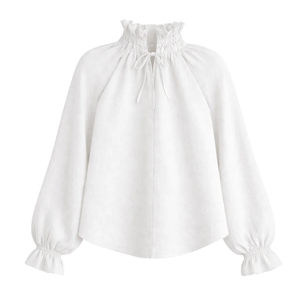 Fabuleux Vous Carter Linen Frill Top
