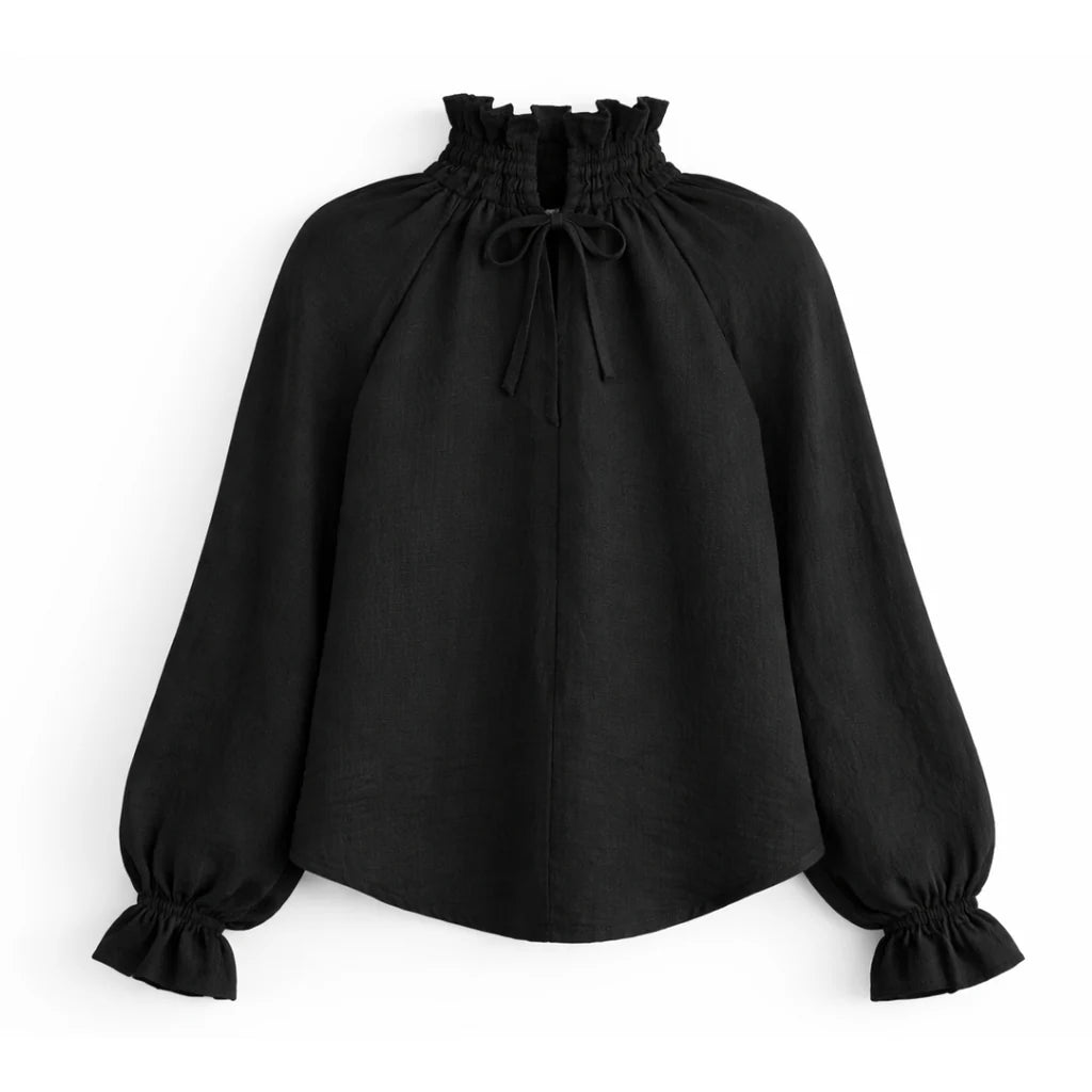Fabuleux Vous Carter Linen Frill Top