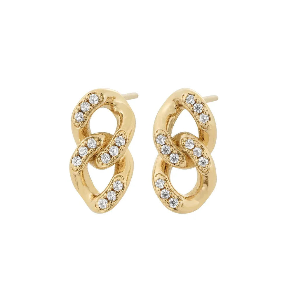 Sonata Pave Studs Gold