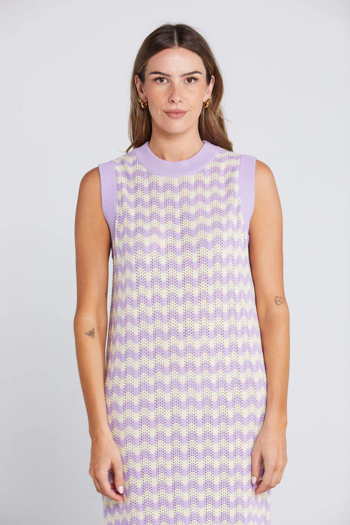THING THING Squiggle Tank Dress Creamy Lilac