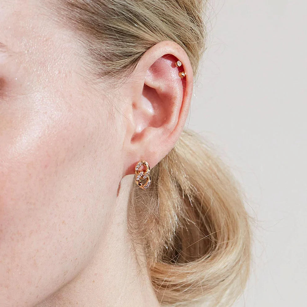 Sonata Pave Studs Gold