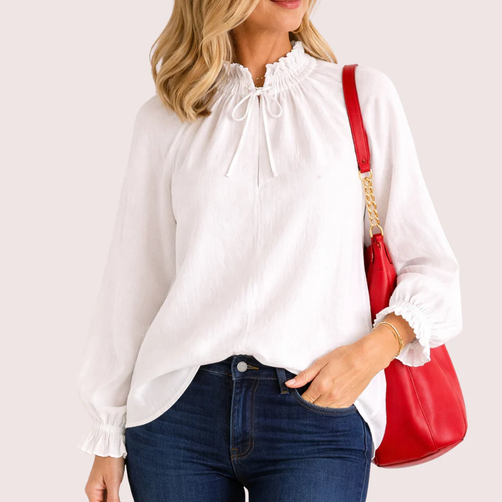 Fabuleux Vous Carter Linen Frill Top