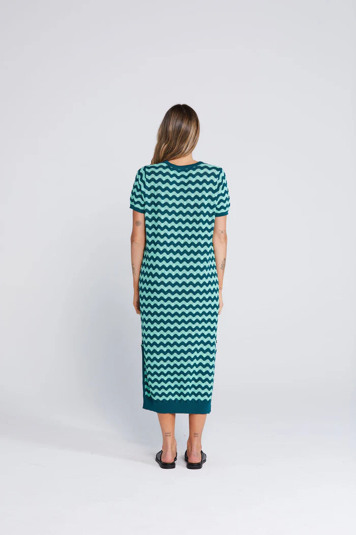 Squiggle Dress Sage & Cypress