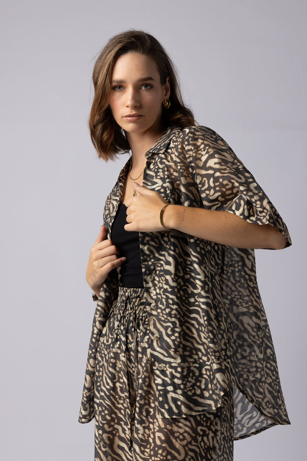 Piza Shirt Zebra Print