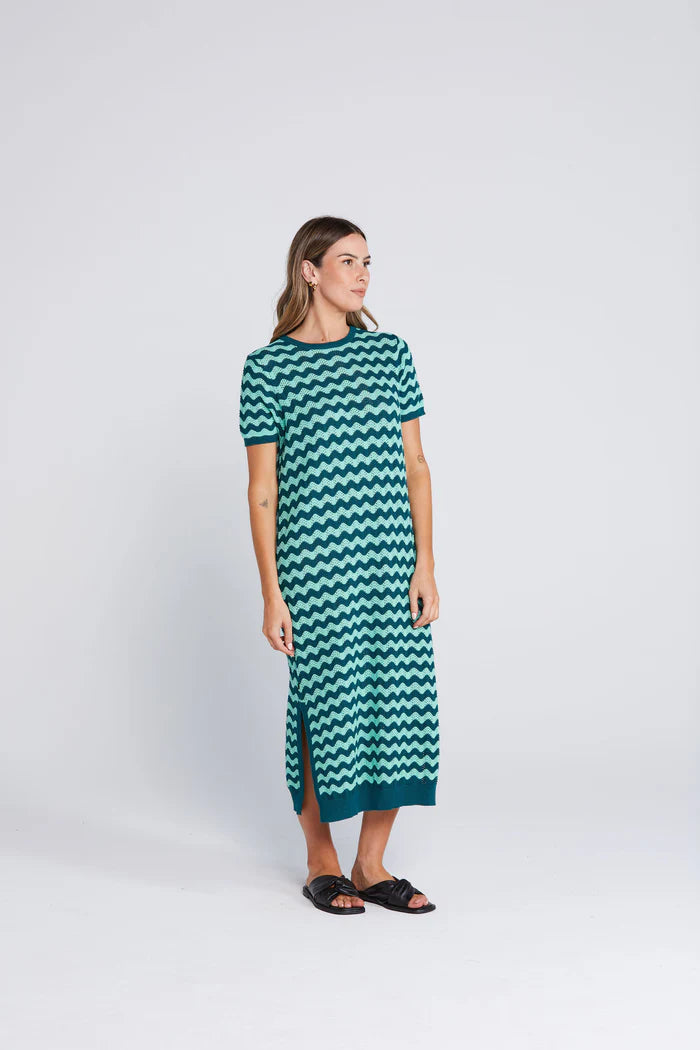Squiggle Dress Sage & Cypress