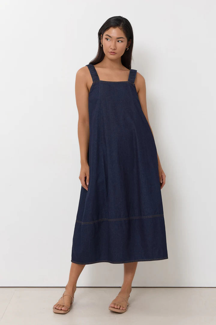 Tanya Tulip Hem Lightweight Denim Dress 