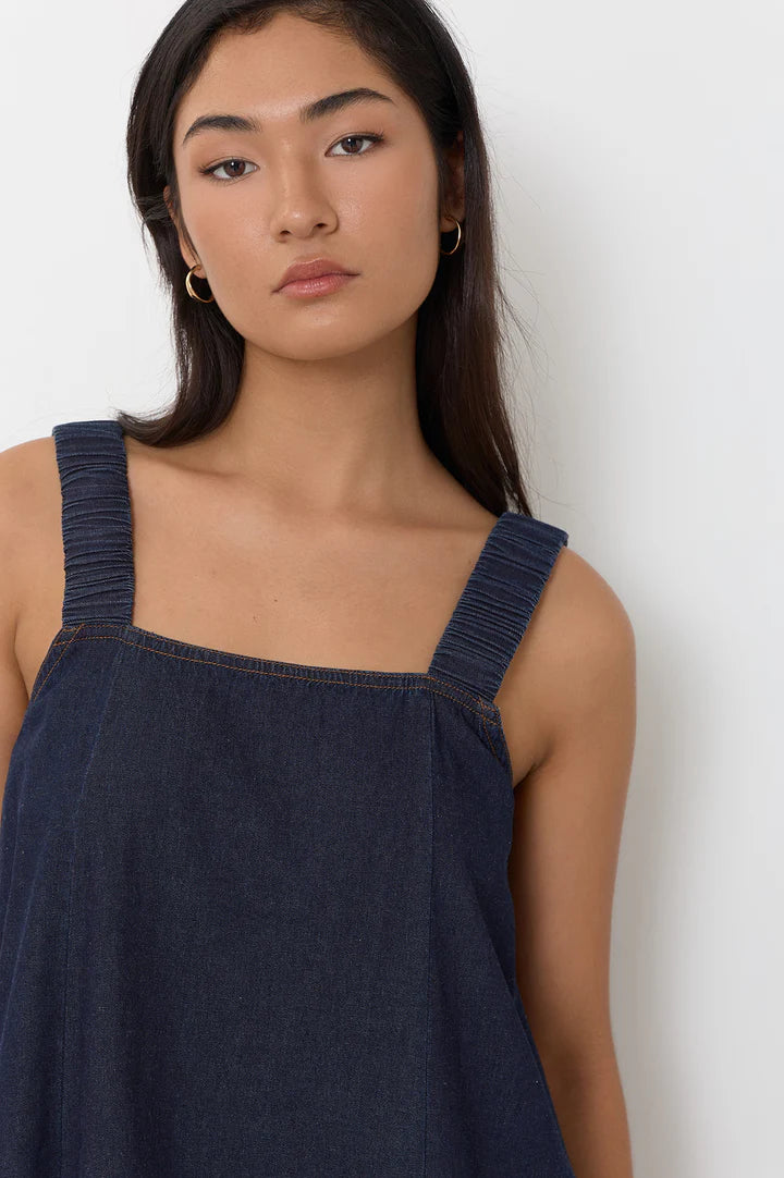 Tanya Tulip Hem Lightweight Denim Dress 