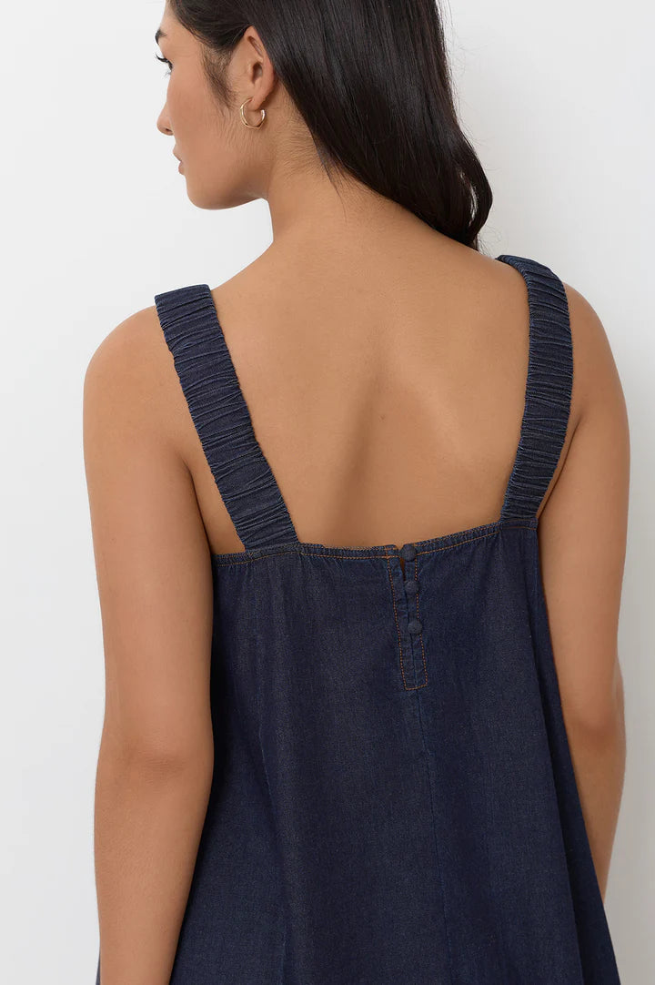 Tanya Tulip Hem Lightweight Denim Dress