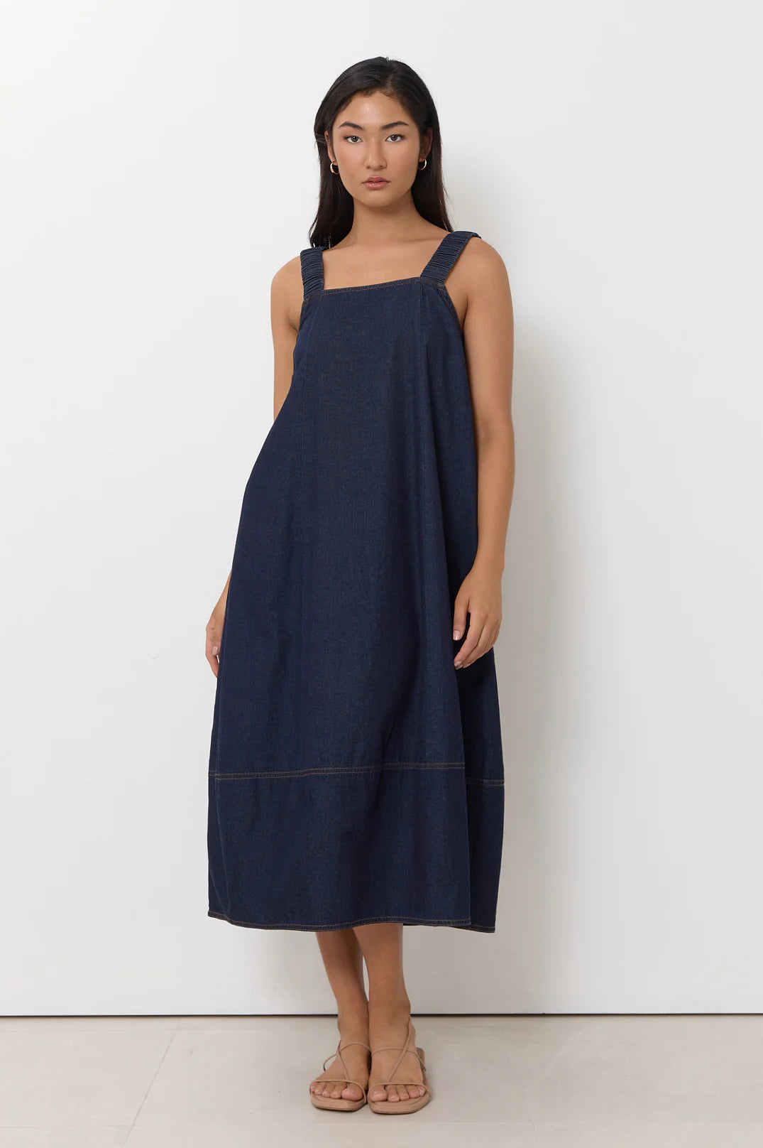 Tanya Tulip Hem Lightweight Denim Dress 