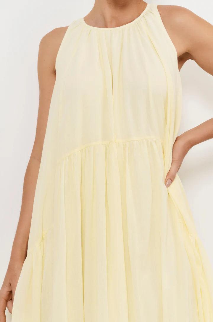 Ariah Midi Dress Butter Yellow