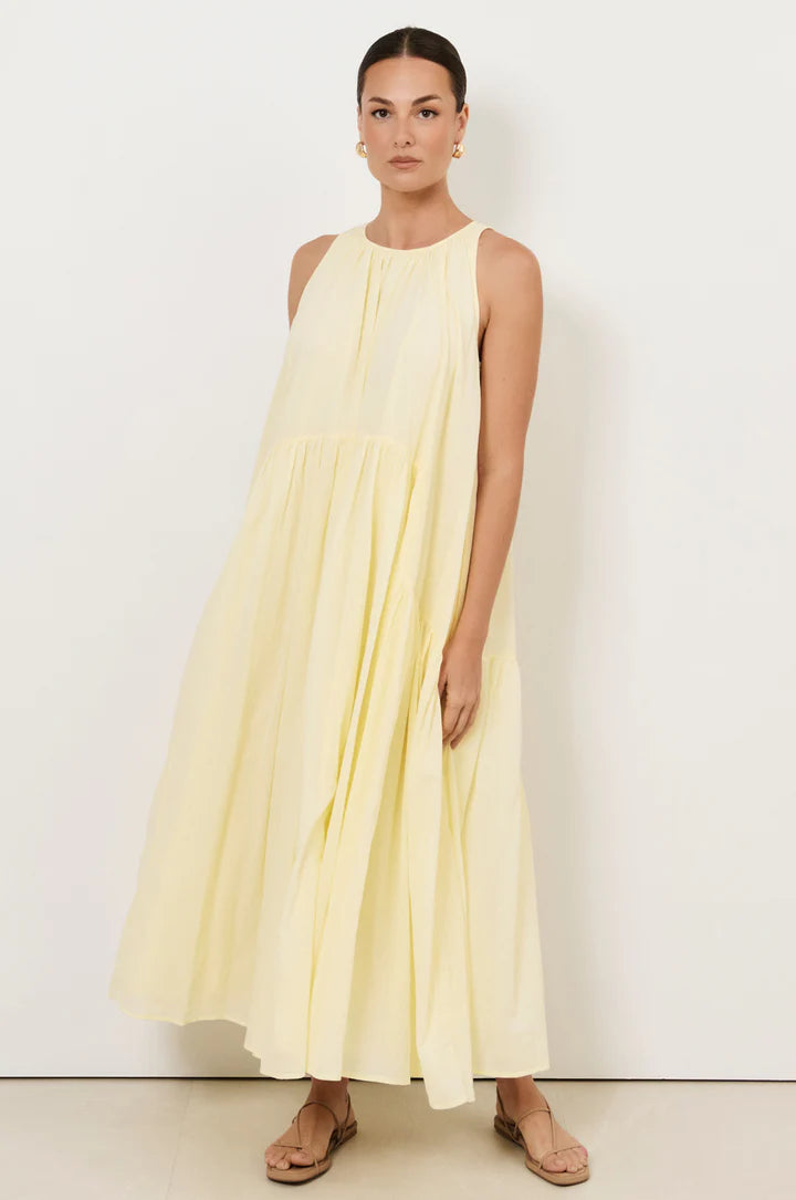 Ariah Midi Dress Butter Yellow