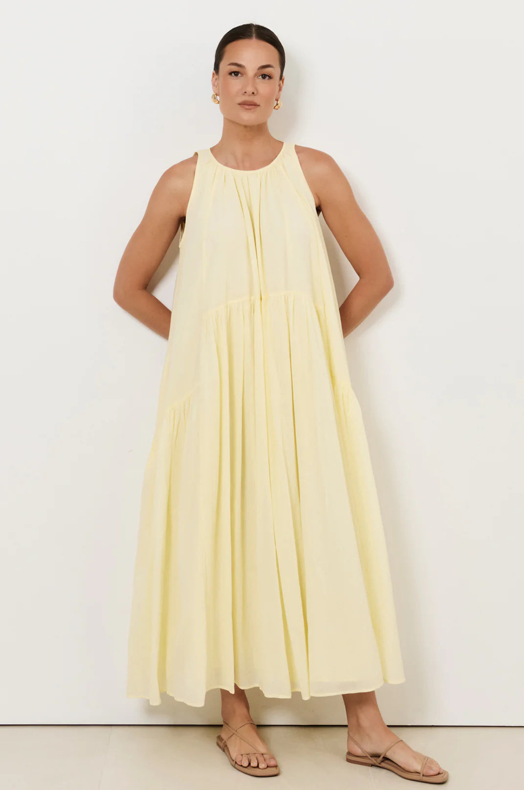 Ariah Midi Dress Butter Yellow