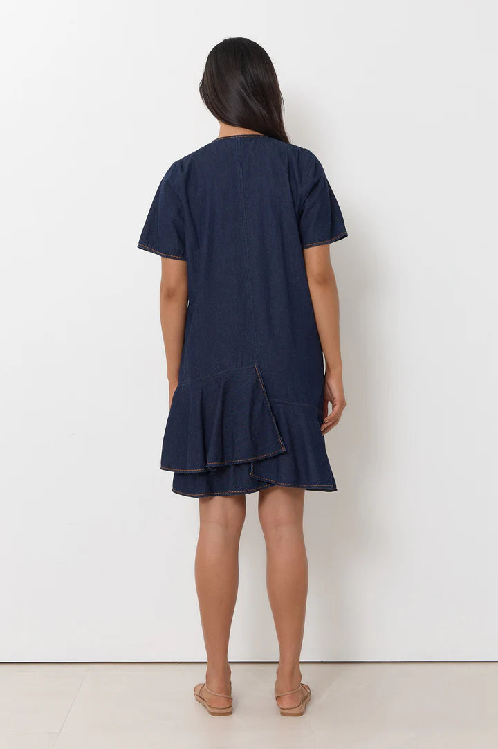 Bianca Asymmetric Lightweight Denim Dress
