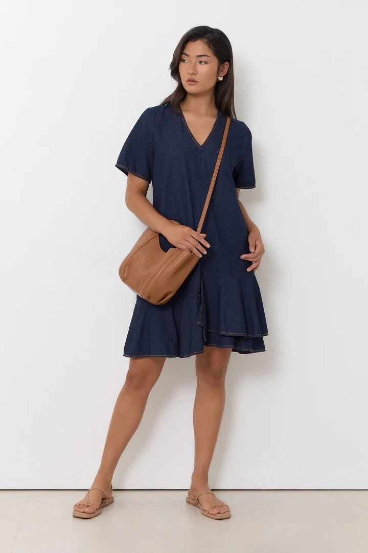 Bianca Asymmetric Lightweight Denim Dress