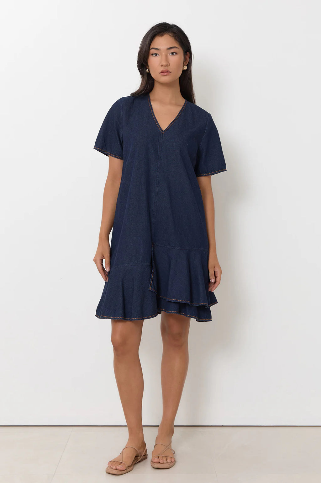 Bianca Asymmetric Lightweight Denim Dress