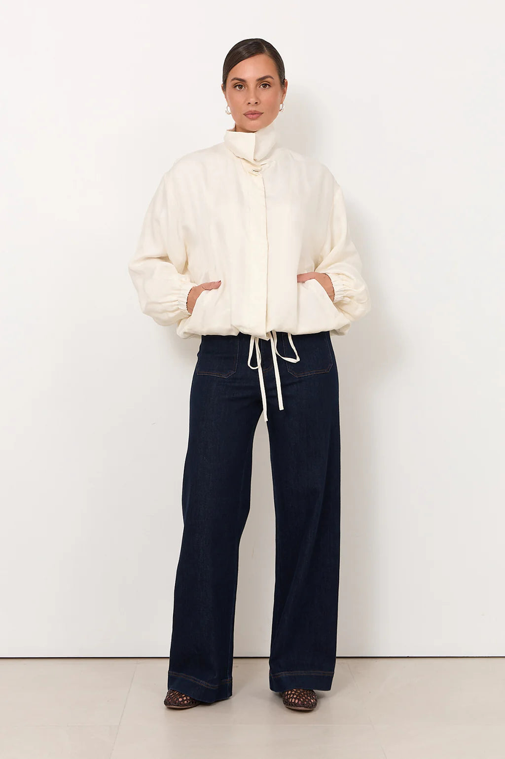 Aude Funnel Neck Cupro Jacket