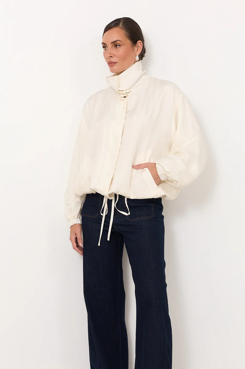 Aude Funnel Neck Cupro Jacket