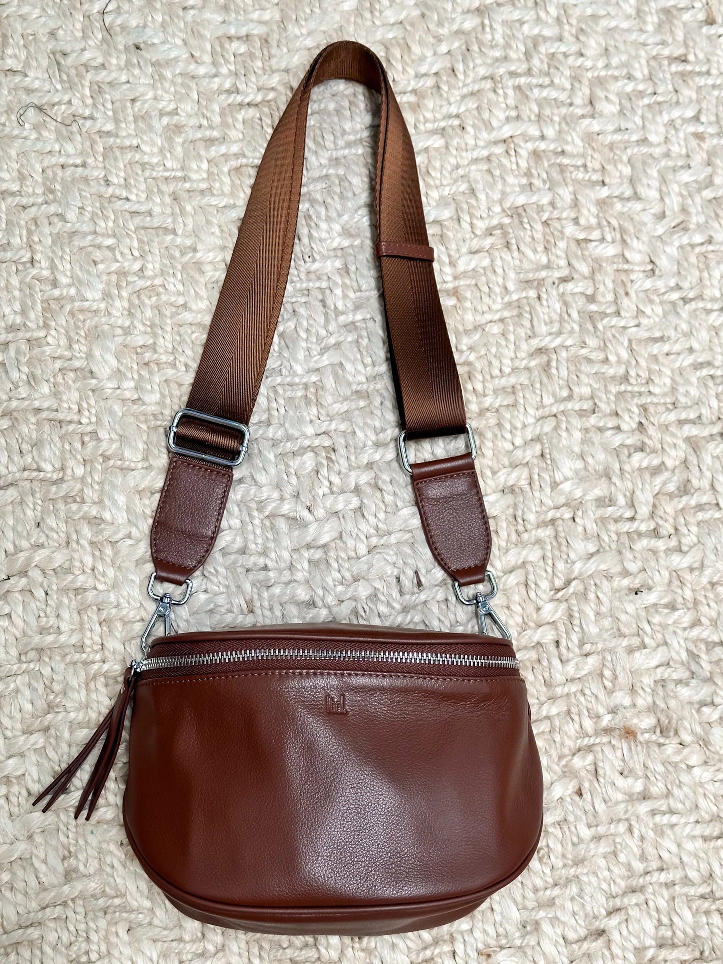 Dani Leather Crossover Bag - Toffee