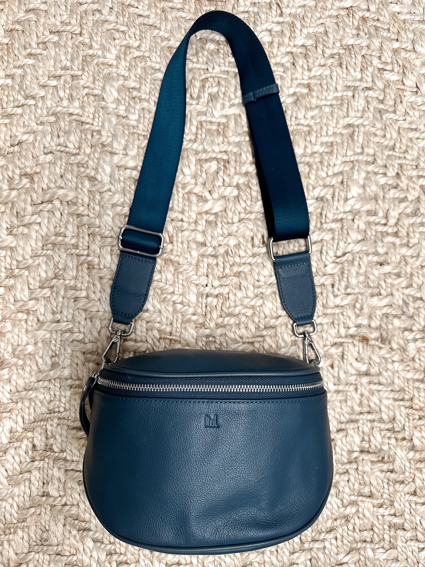 Dani Leather Crossover Bag - Denim