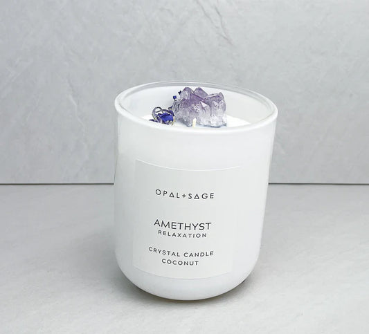 Amethyst Crystal Candle