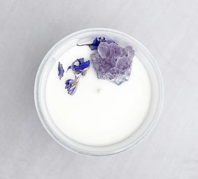 Amethyst Crystal Candle