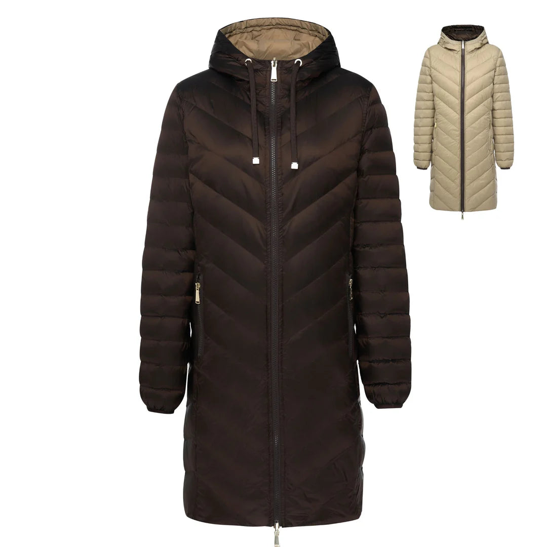 Moke Arnie Reversible Puffer Down Coat Chocolate Palomino