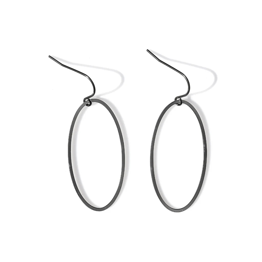 Steel Me Black Super Link Earrings