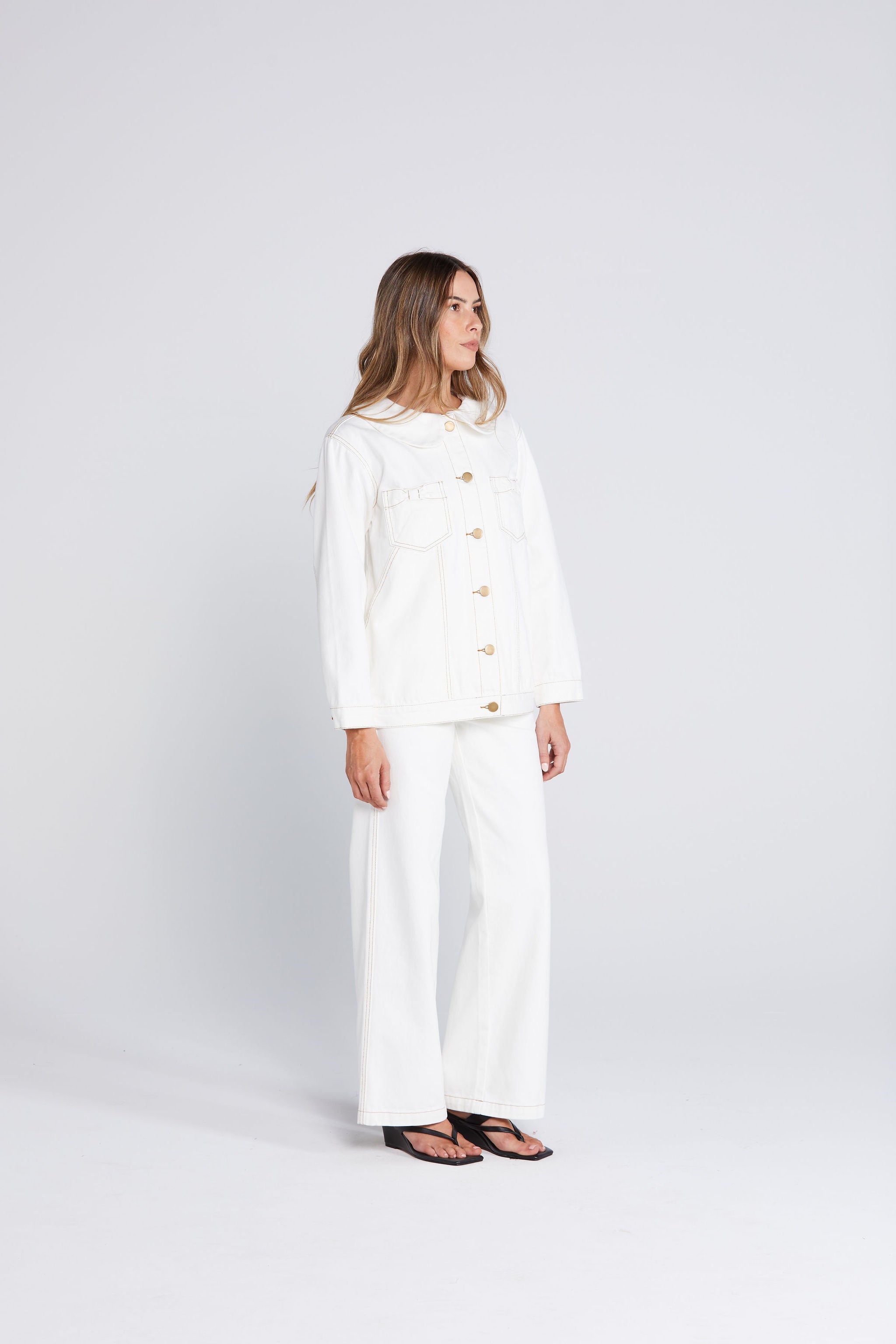 Bowtique Shacket Off White