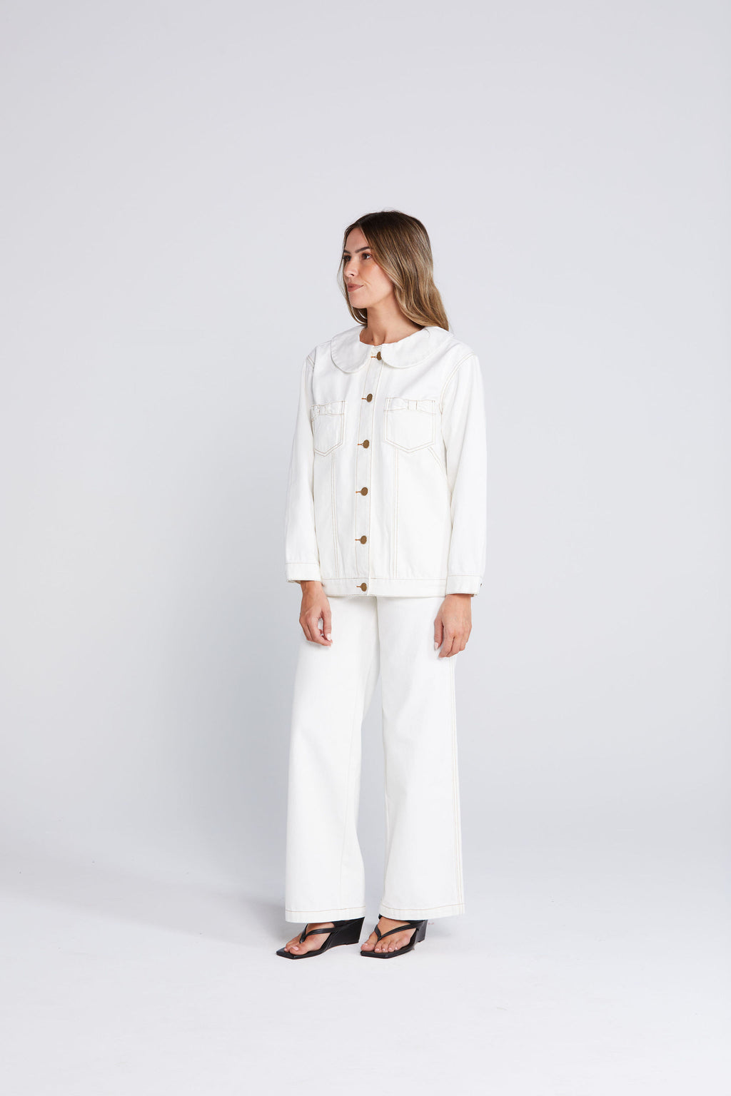 Bowtique Shacket Off White