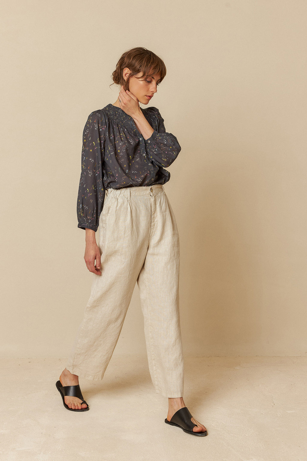 INDI + COLD LINEN JARED PANTS NATURAL