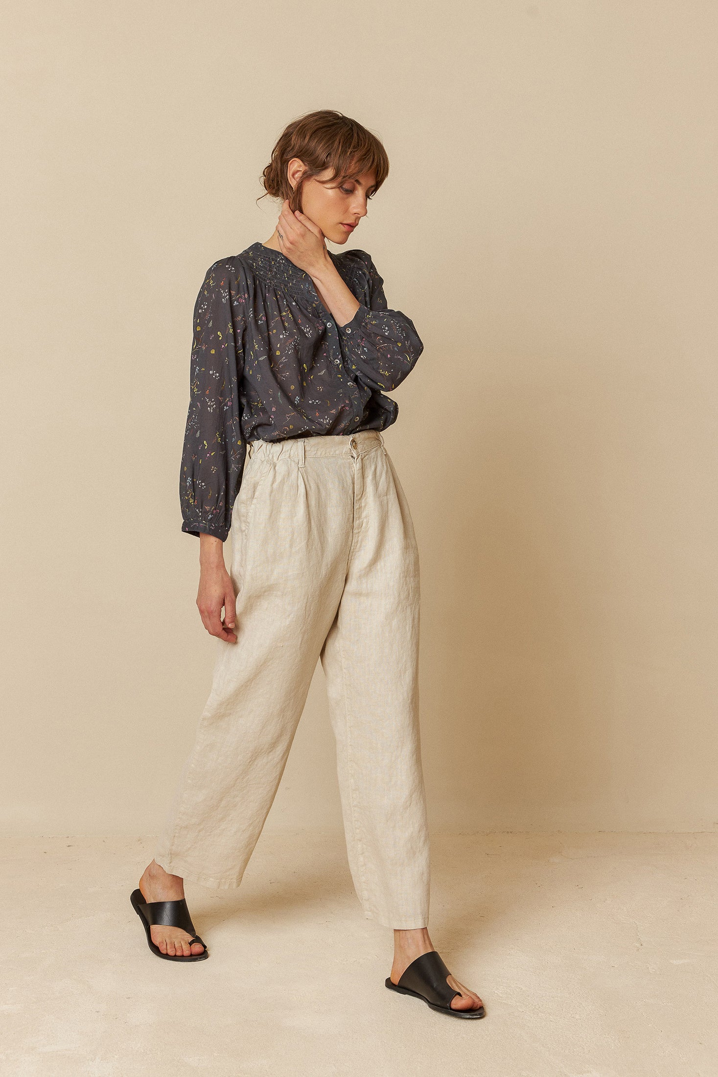 INDI + COLD LINEN JARED PANTS NATURAL