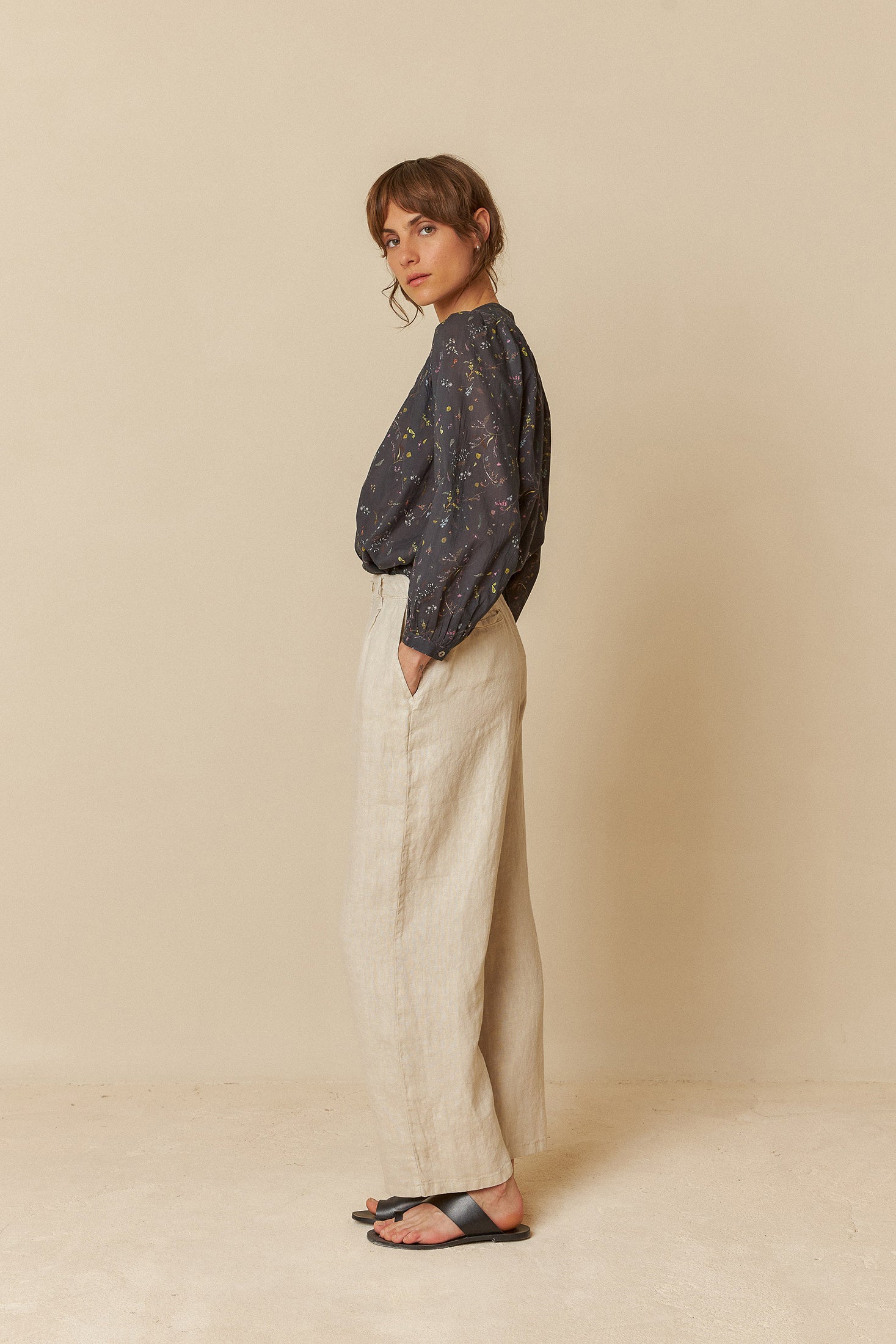INDI + COLD LINEN JARED PANTS NATURAL