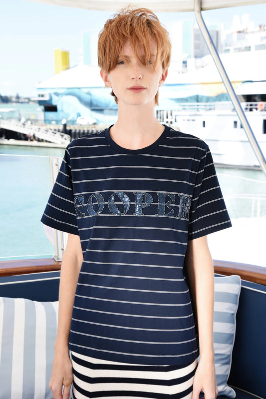 Cooper BEAD THE WAY T-Shirt | Navy