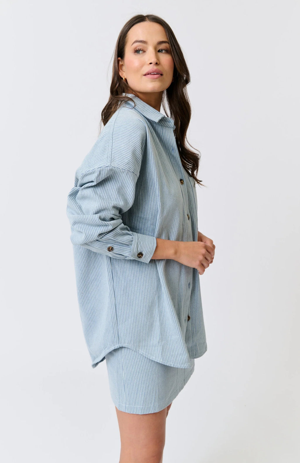 cartel and willow Tamika Shirt Stripe Denim