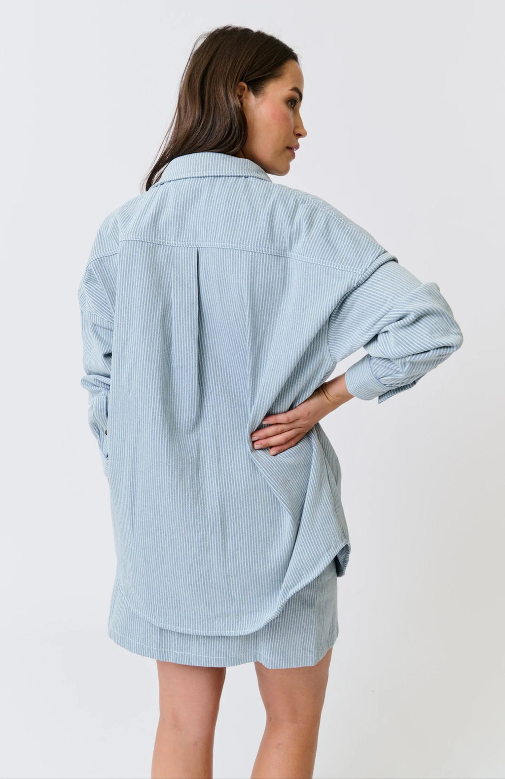 cartel and willow Tamika Shirt Stripe Denim