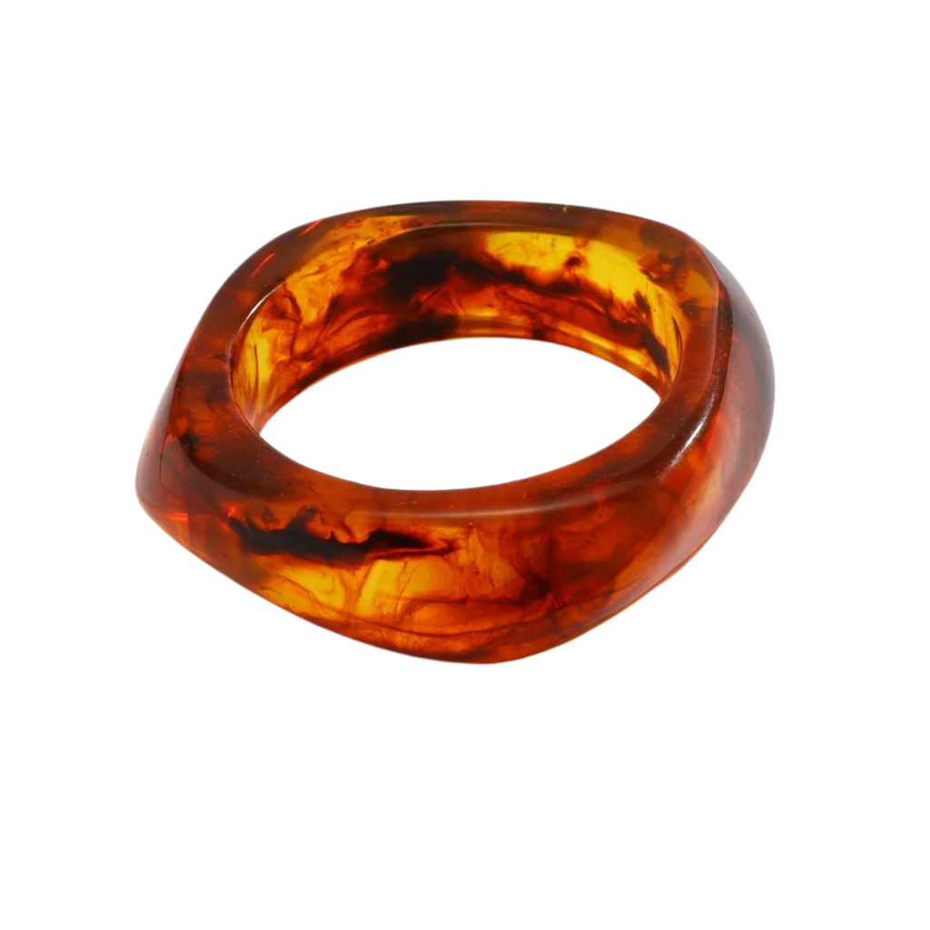 Chunky Bangle Ivory Swirl / Tort