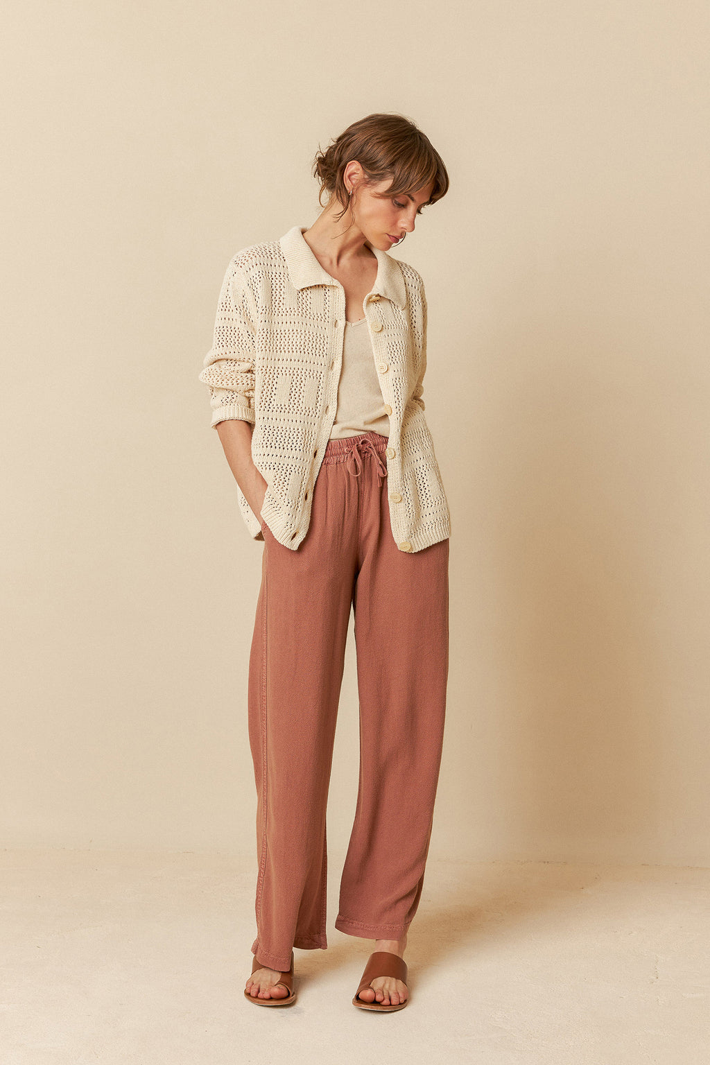 INDI + COLD CROCHET KNIT SHIRT