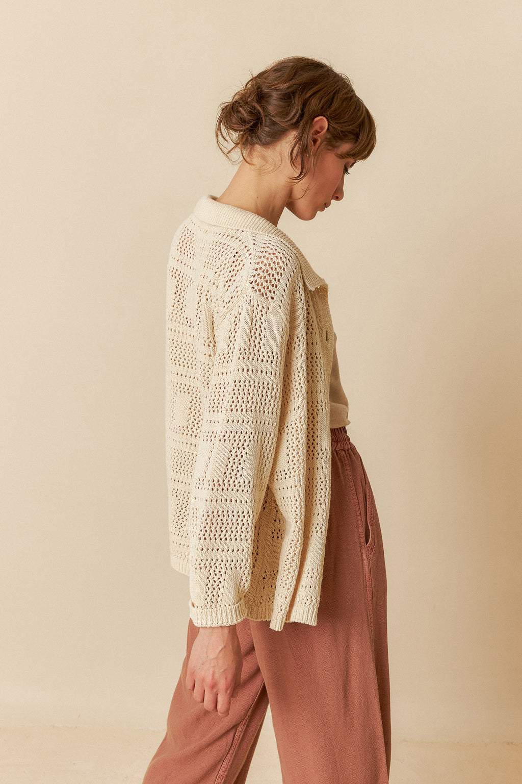 INDI + COLD CROCHET KNIT SHIRT