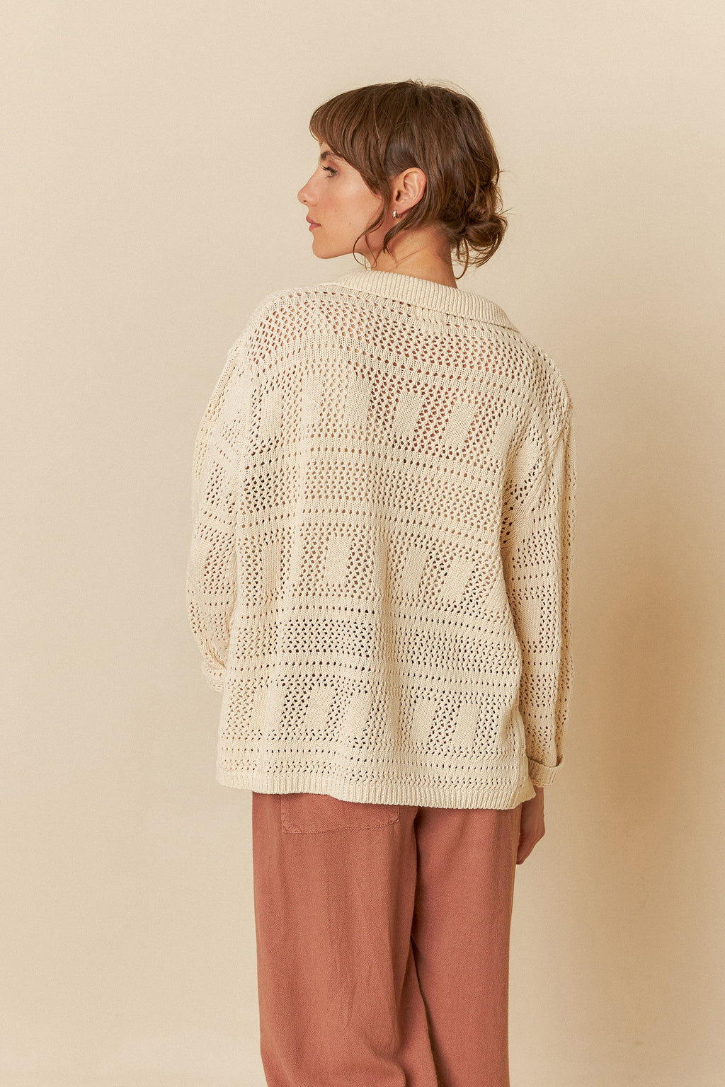 INDI + COLD CROCHET KNIT SHIRT