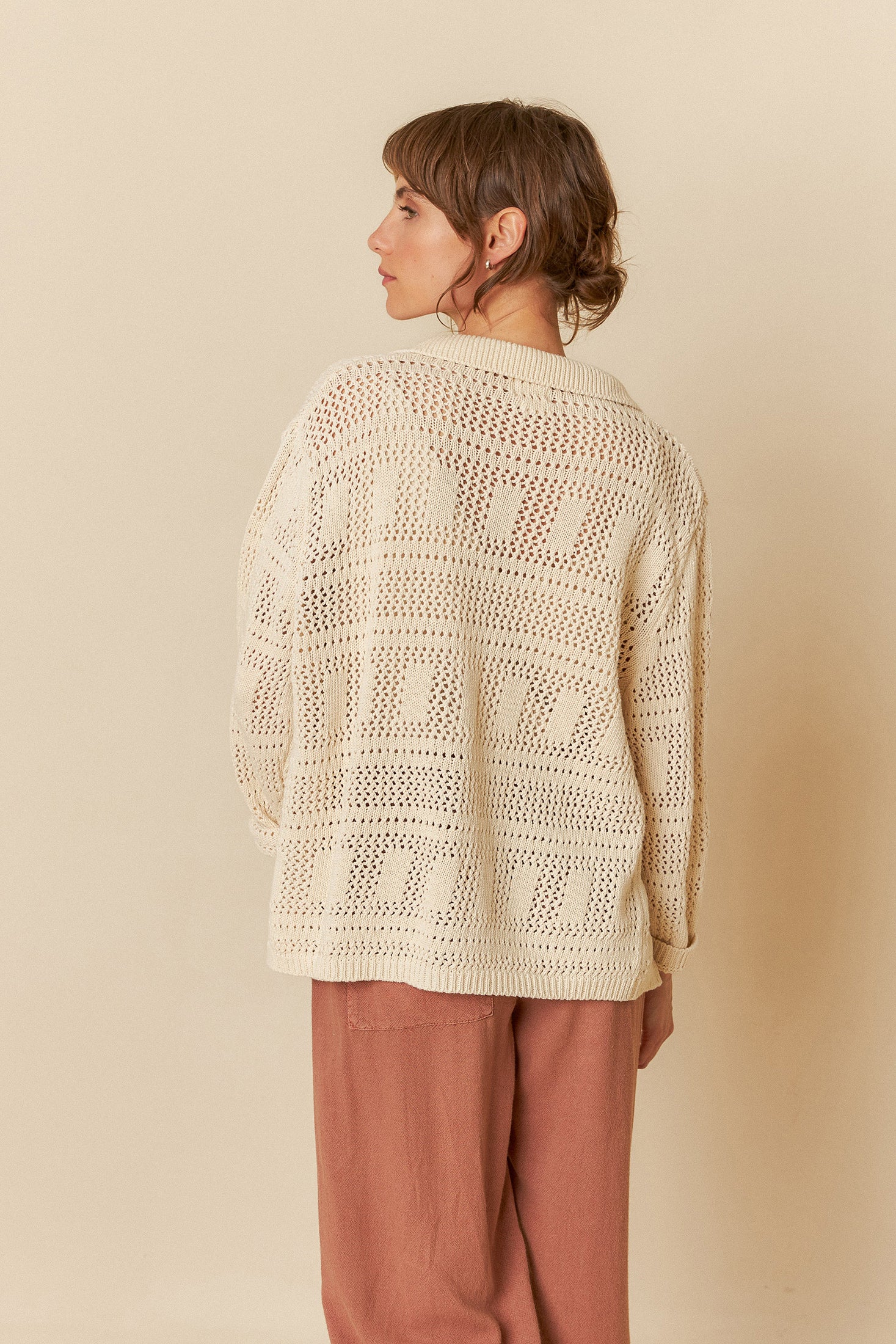 INDI + COLD CROCHET KNIT SHIRT