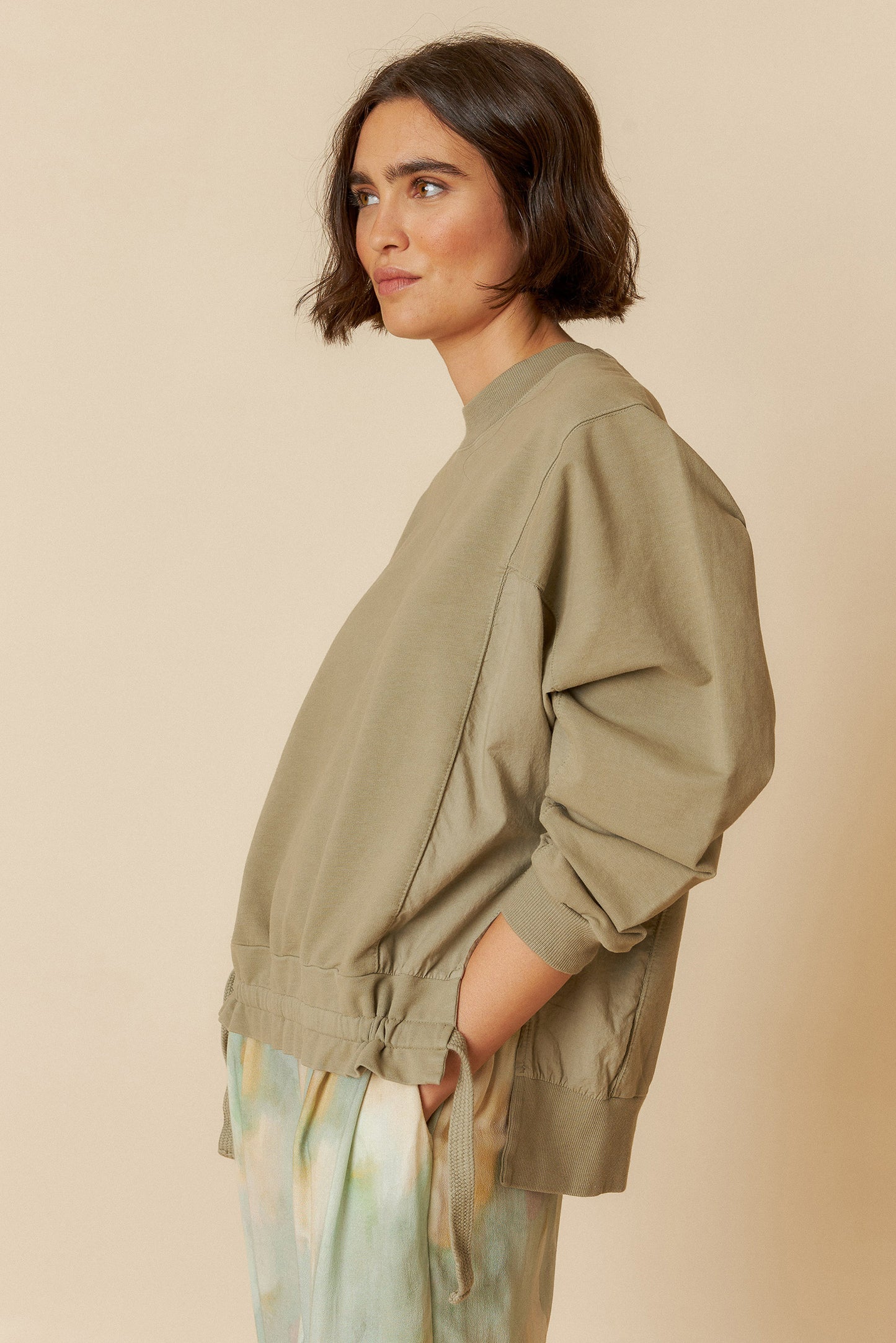 Cotton Sweatshirt with Ties