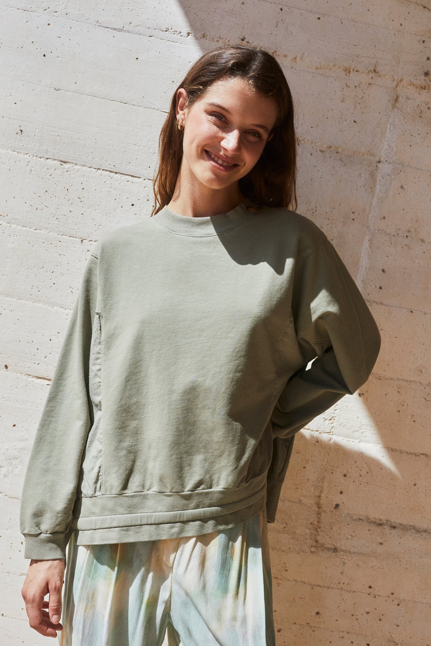 Cotton Sweatshirt with Ties