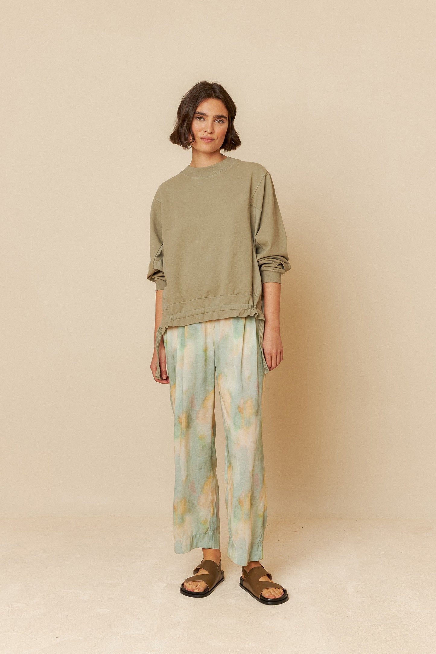 Cotton Sweatshirt with Ties