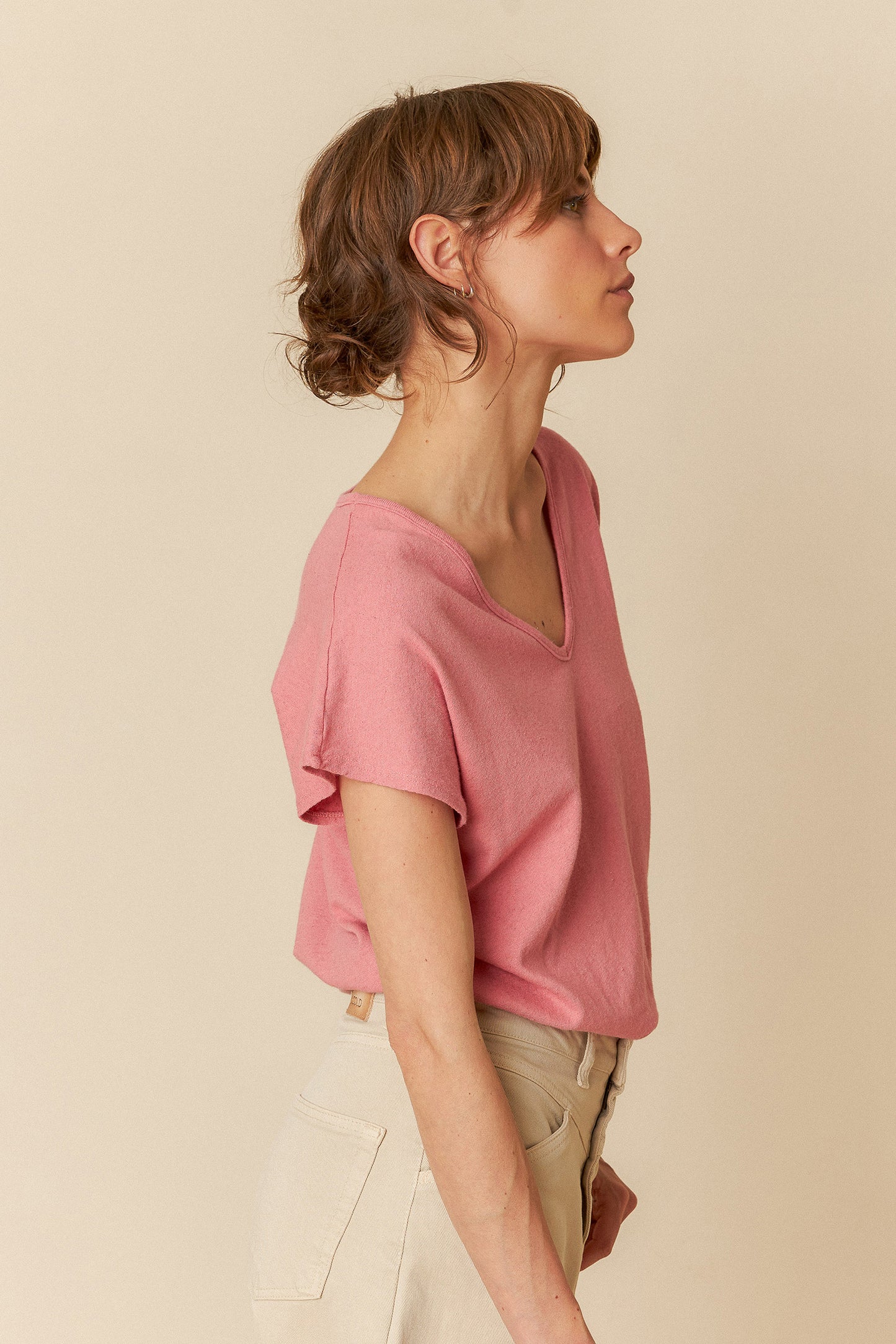 RUSTIC-EFFECT MELANGE T-SHIRT