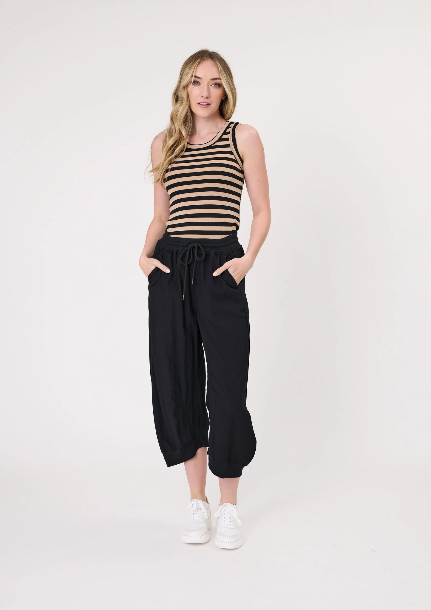 Eva Tank | Brown and Black Stripe